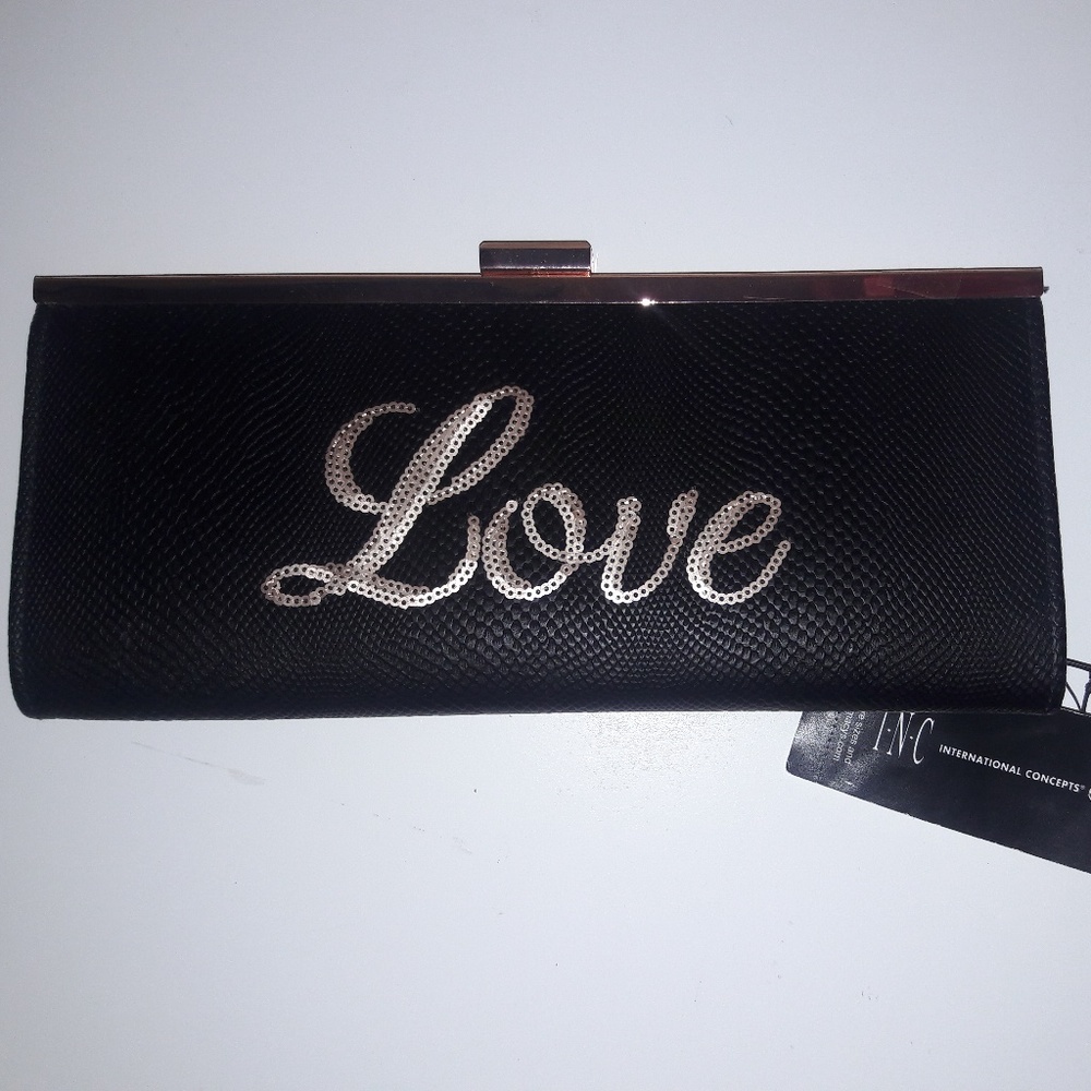 INC Carolyn "Love" Sequin Clutch
